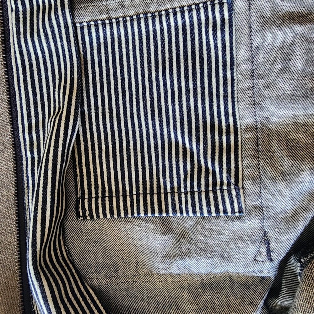 Levis Hickory Stripe Denim Zip Up Workwear Jacket Mens Blue White Chore Coat @27 - Picture 14 of 15